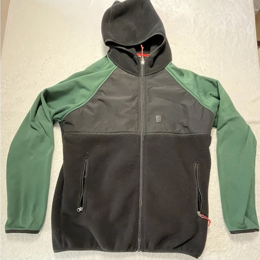 Topo Designs Black and Green Hooded fleece Large Mens